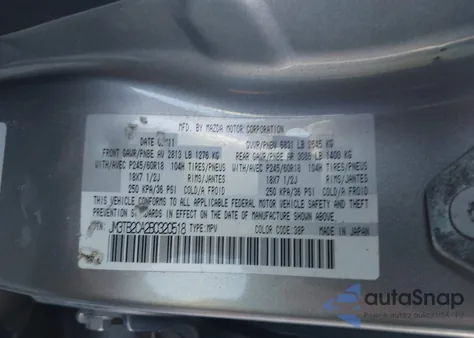 2011 Mazda Cx-9 Touring z USA, uszkodzony, nr VIN JM3TB2CA2B0320518